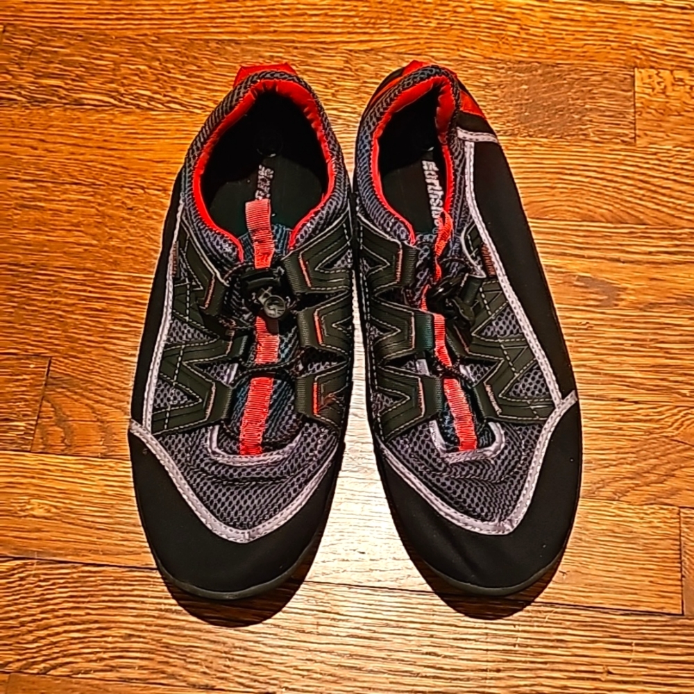 Men's 12 Northside Brille II water shoes black red and gray swim